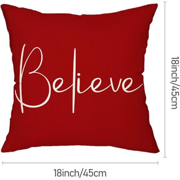 Christmas Throw Pillow Covers 18x18 Inch Set of 2 Merry Christmas - Picture 5 of 7